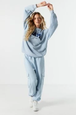 Miami Embroidered Crewneck Sweatshirt -Mini Aura Shop 070603539213 45 2