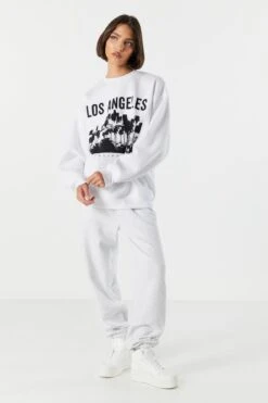 Los Angeles Graphic Fleece Sweatshirt 7 Los Angeles Graphic Fleece Sweatshirt -Mini Aura Shop 070603539214 10 2