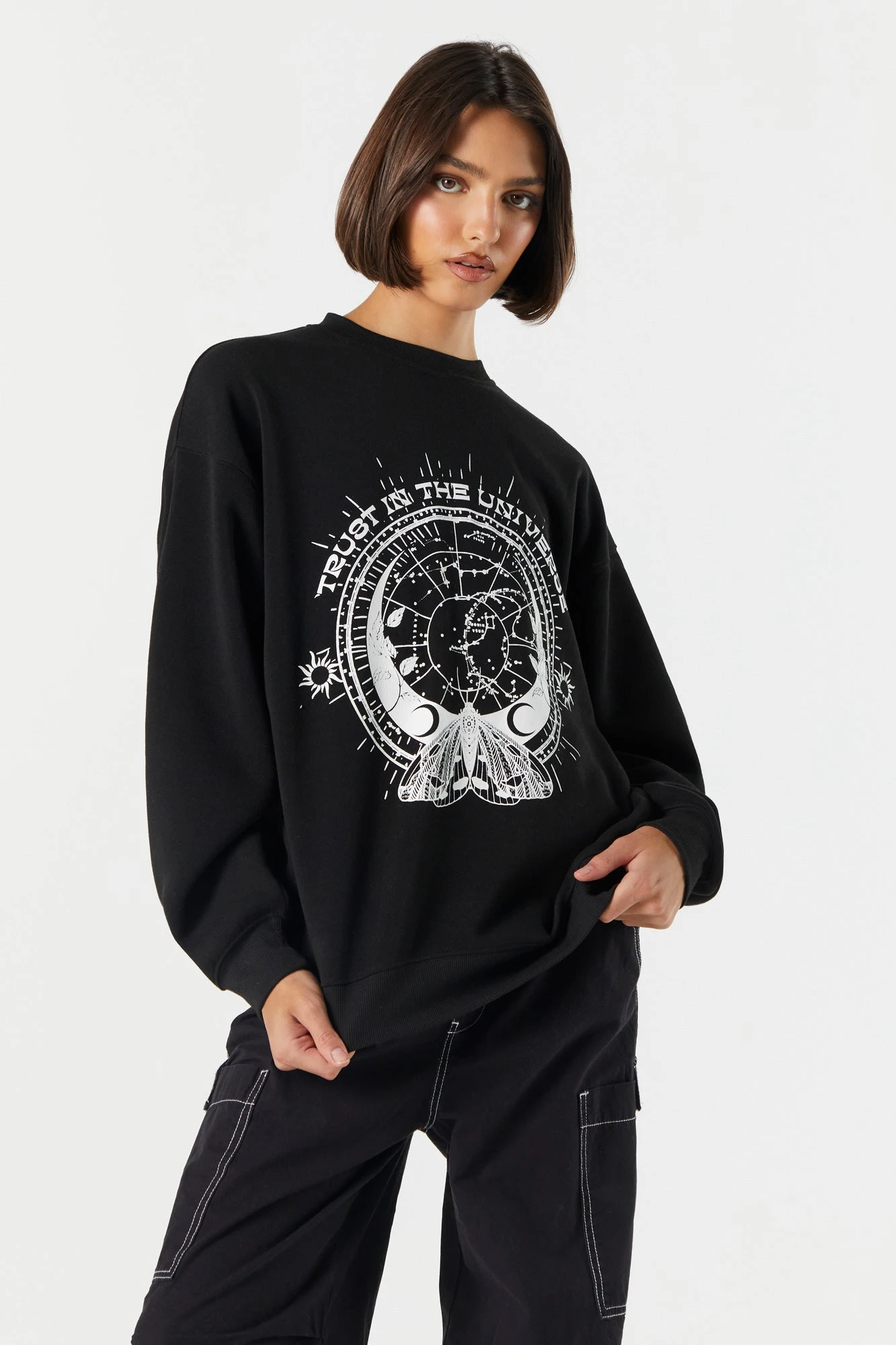 Trust The Universe Graphic Fleece Sweatshirt 2 Trust The Universe Graphic Fleece Sweatshirt