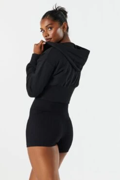 Fleece Corset Zip-Up Cropped Hoodie 12 Fleece Corset Zip-Up Cropped Hoodie -Mini Aura Shop 070630729437 01 1