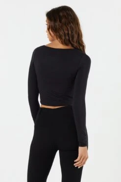 Ruched Long Sleeve Crop Top 15 Ruched Long Sleeve Crop Top -Mini Aura Shop 071003039324 01 1