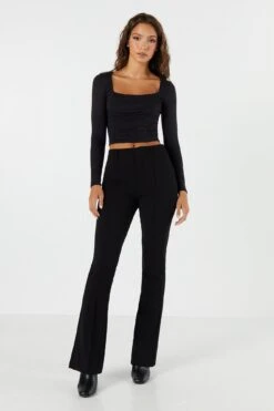 Ruched Long Sleeve Crop Top 16 Ruched Long Sleeve Crop Top -Mini Aura Shop 071003039324 01 2