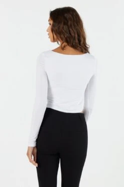Ruched Long Sleeve Crop Top 18 Ruched Long Sleeve Crop Top -Mini Aura Shop 071003039324 10 1