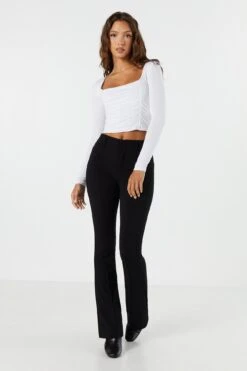 Ruched Long Sleeve Crop Top 19 Ruched Long Sleeve Crop Top -Mini Aura Shop 071003039324 10 2