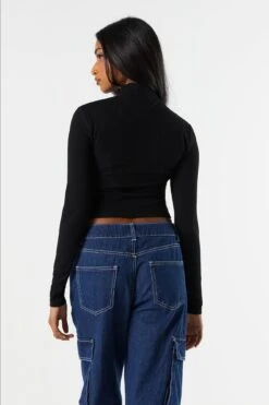 Ribbed Mock Neck Corset Long Sleeve Top 17 Ribbed Mock Neck Corset Long Sleeve Top -Mini Aura Shop 071003039325 01 1