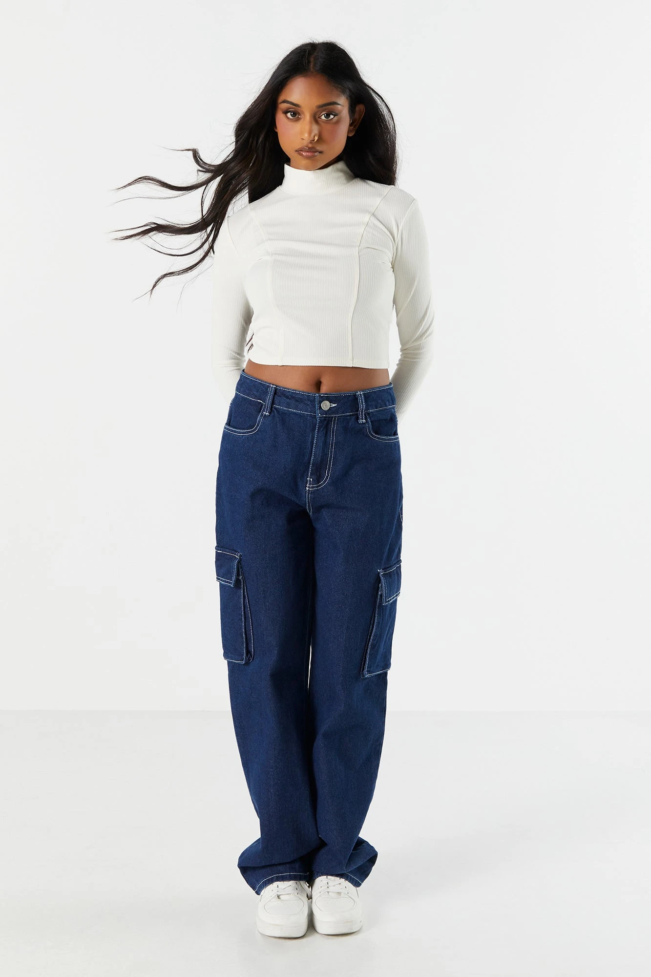 Ribbed Mock Neck Corset Long Sleeve Top 6 Ribbed Mock Neck Corset Long Sleeve Top - Image 4