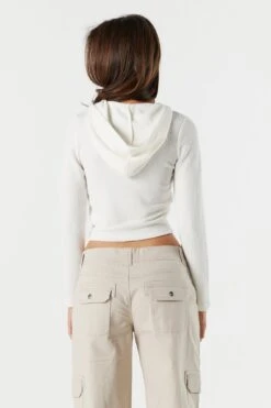 Ribbed Zip-Up Cropped Hoodie 18 Ribbed Zip-Up Cropped Hoodie -Mini Aura Shop 071048289350 35 1