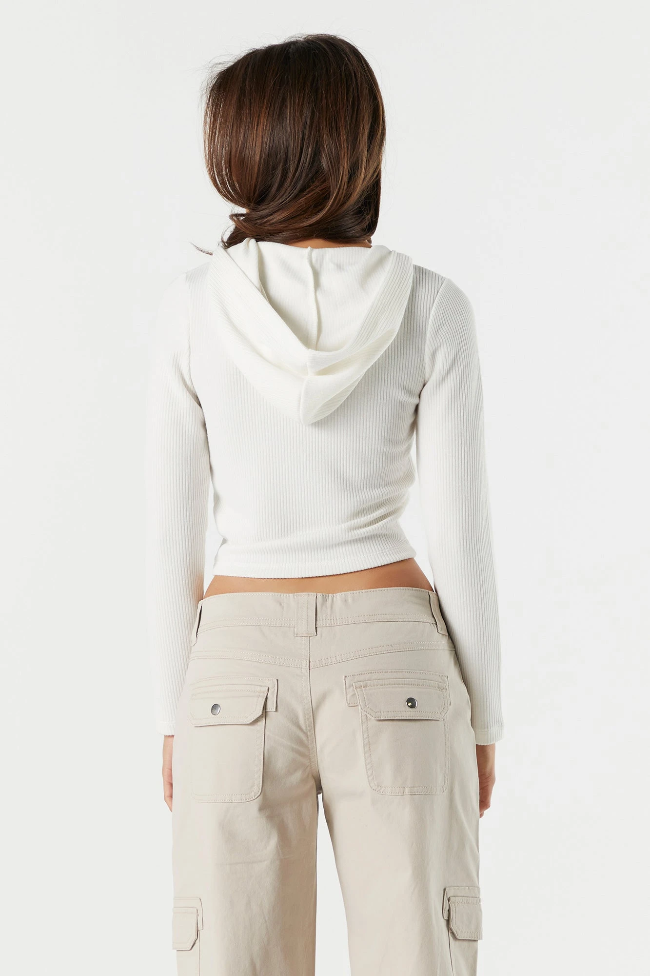 Ribbed Zip-Up Cropped Hoodie 10 Ribbed Zip-Up Cropped Hoodie - Image 8