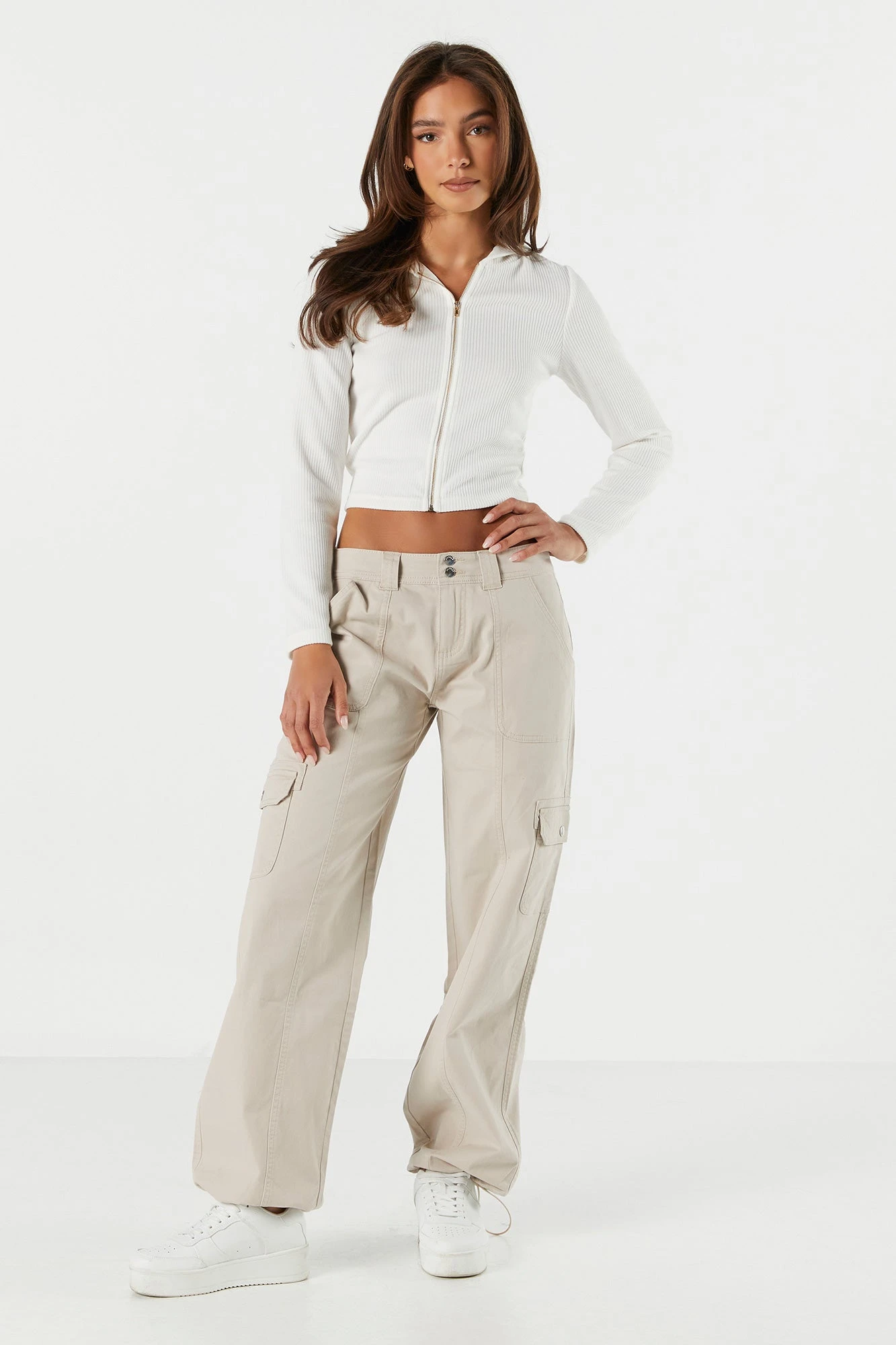 Ribbed Zip-Up Cropped Hoodie 11 Ribbed Zip-Up Cropped Hoodie - Image 9