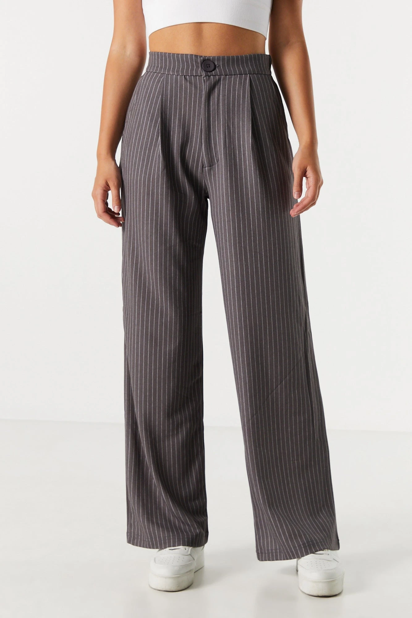 Pinstriped Crepe High Rise Dress Pant 4 Pinstriped Crepe High Rise Dress Pant - Image 2