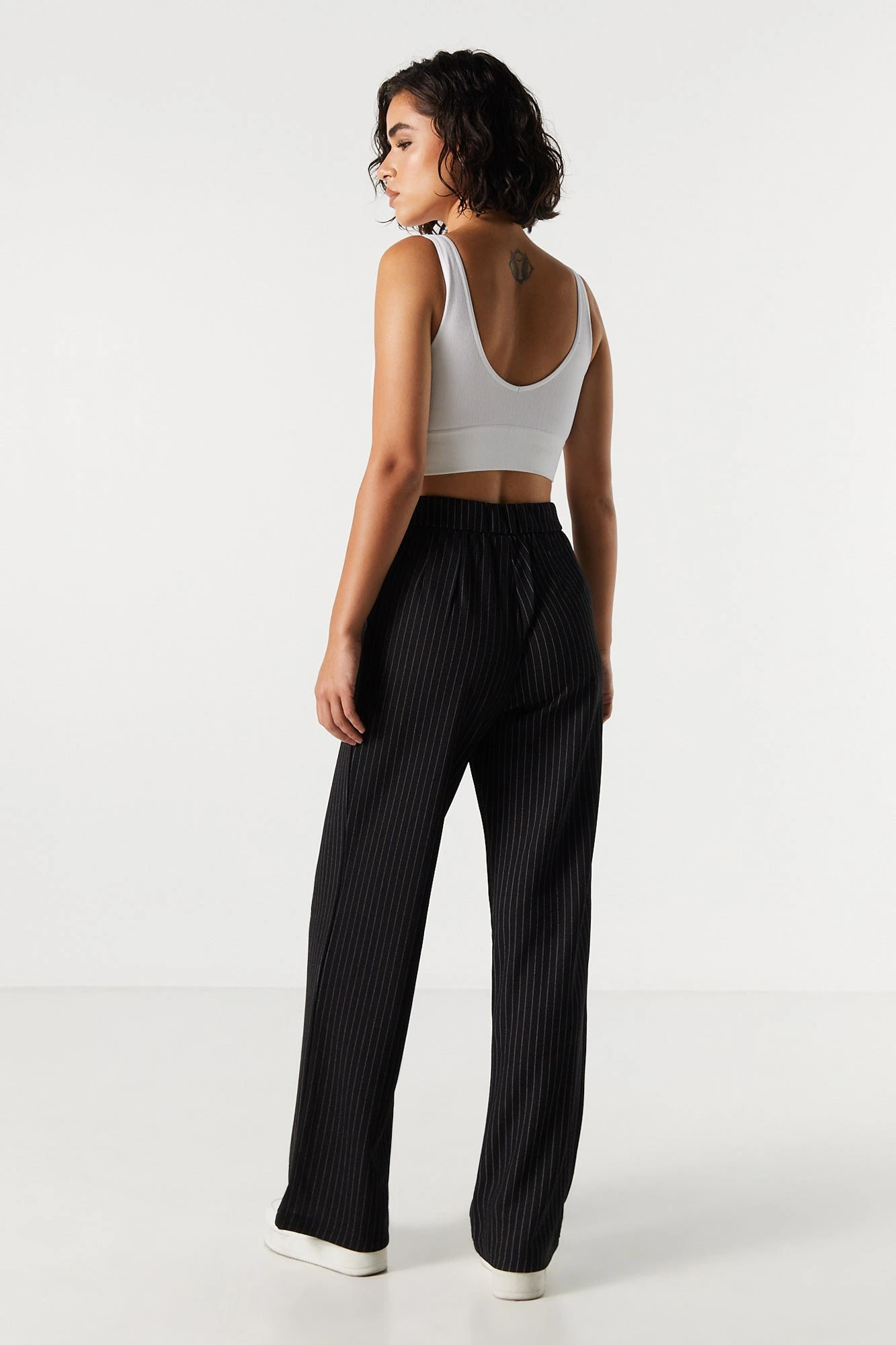 Pinstriped Crepe High Rise Dress Pant 8 Pinstriped Crepe High Rise Dress Pant - Image 6