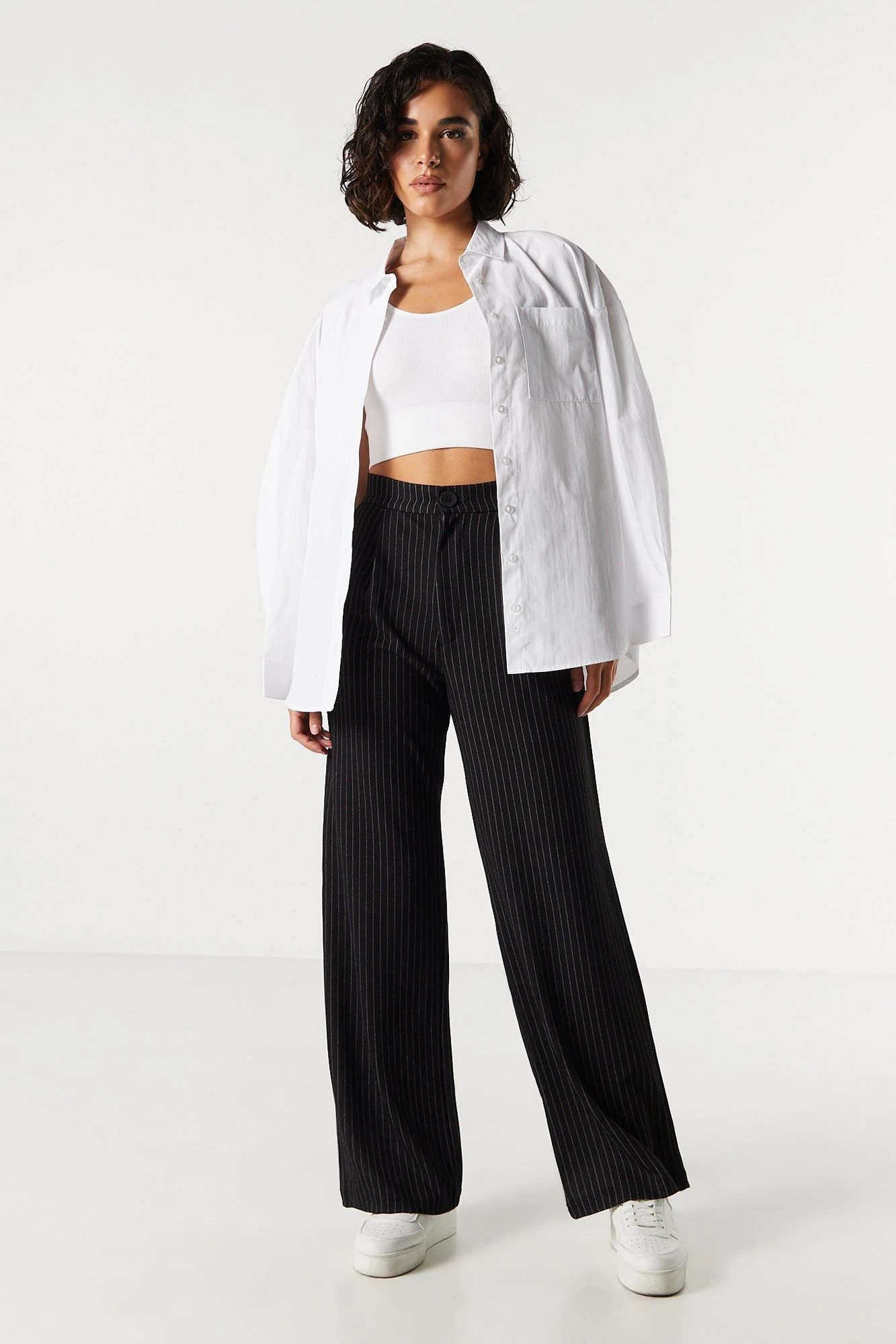 Pinstriped Crepe High Rise Dress Pant 6 Pinstriped Crepe High Rise Dress Pant - Image 4
