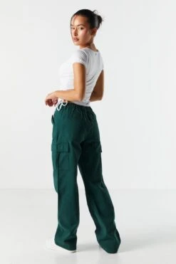 Elastic Waist Straight Leg Cargo Jean -Mini Aura Shop 071439661331 33 2