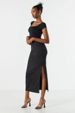 Contour Slit Midi Skirt -Mini Aura Shop 071548282577 01 2