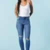 Rio Dark Wash Distressed Skinny Jean -Mini Aura Shop 071639072012 39 0