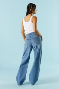 Medium Wash Distressed Wide Leg Jean 7 Medium Wash Distressed Wide Leg Jean -Mini Aura Shop 071639661166 58 2
