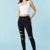 Ibiza Black Wash Distressed Skinny Jean -Mini Aura Shop 071664645003 01 0