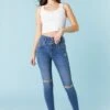 Ibiza Medium Wash Distressed Skinny Jean -Mini Aura Shop 071664645005 58 0