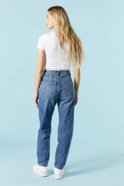 Dark Wash Heavy Distressed Mom Jean 7 Dark Wash Heavy Distressed Mom Jean -Mini Aura Shop 071664647797 39 2