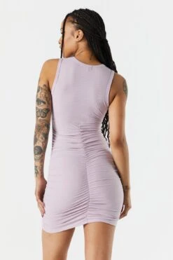 Ribbed Ruched Bodycon Mini Dress 21 Ribbed Ruched Bodycon Mini Dress -Mini Aura Shop 073003033613 55 1 1