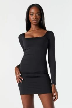Contour Long Sleeve Mini Dress -Mini Aura Shop 073003033617 01
