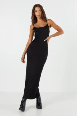 Scoop Neck Bodycon Maxi Dress