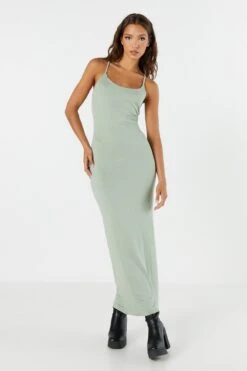 Scoop Neck Bodycon Maxi Dress -Mini Aura Shop 073044060748 30