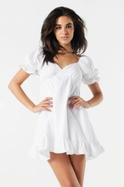 Puff Sleeve Babydoll Mini Dress 17 Puff Sleeve Babydoll Mini Dress -Mini Aura Shop 073203033731 10