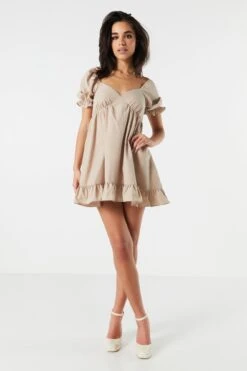Puff Sleeve Babydoll Mini Dress 22 Puff Sleeve Babydoll Mini Dress -Mini Aura Shop 073203033731 24 2