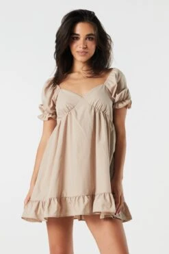 Puff Sleeve Babydoll Mini Dress -Mini Aura Shop 073203033731 24 3