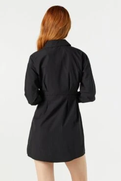 Button-Up Long Sleeve Shirt Dress -Mini Aura Shop 073203033736 01 1