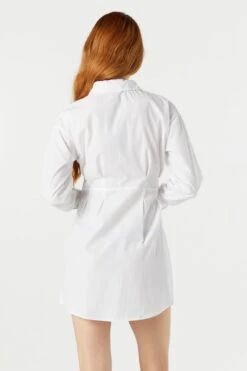 Button-Up Long Sleeve Shirt Dress -Mini Aura Shop 073203033736 10 1 1