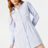 Button-Up Long Sleeve Shirt Dress -Mini Aura Shop 073203033736 45 0