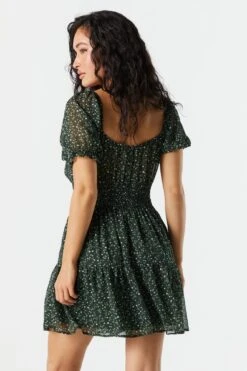 Smocked Short Sleeve Tiered Dress -Mini Aura Shop 073226313735 31 1 1