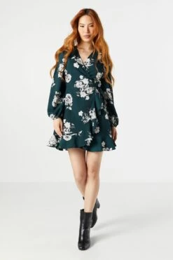 Floral Print Long Sleeve Wrap Dress -Mini Aura Shop 073226313742 33 2 b5641e10 4ada 4ca2 9f7c 5e13a6e7cac6 1
