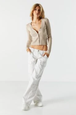 Button-Up Knit Skimmer Cardigan -Mini Aura Shop 073965630466 24 2