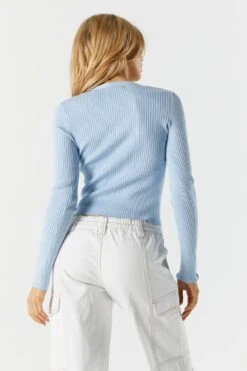 Button-Up Knit Skimmer Cardigan -Mini Aura Shop 073965630466 45 1