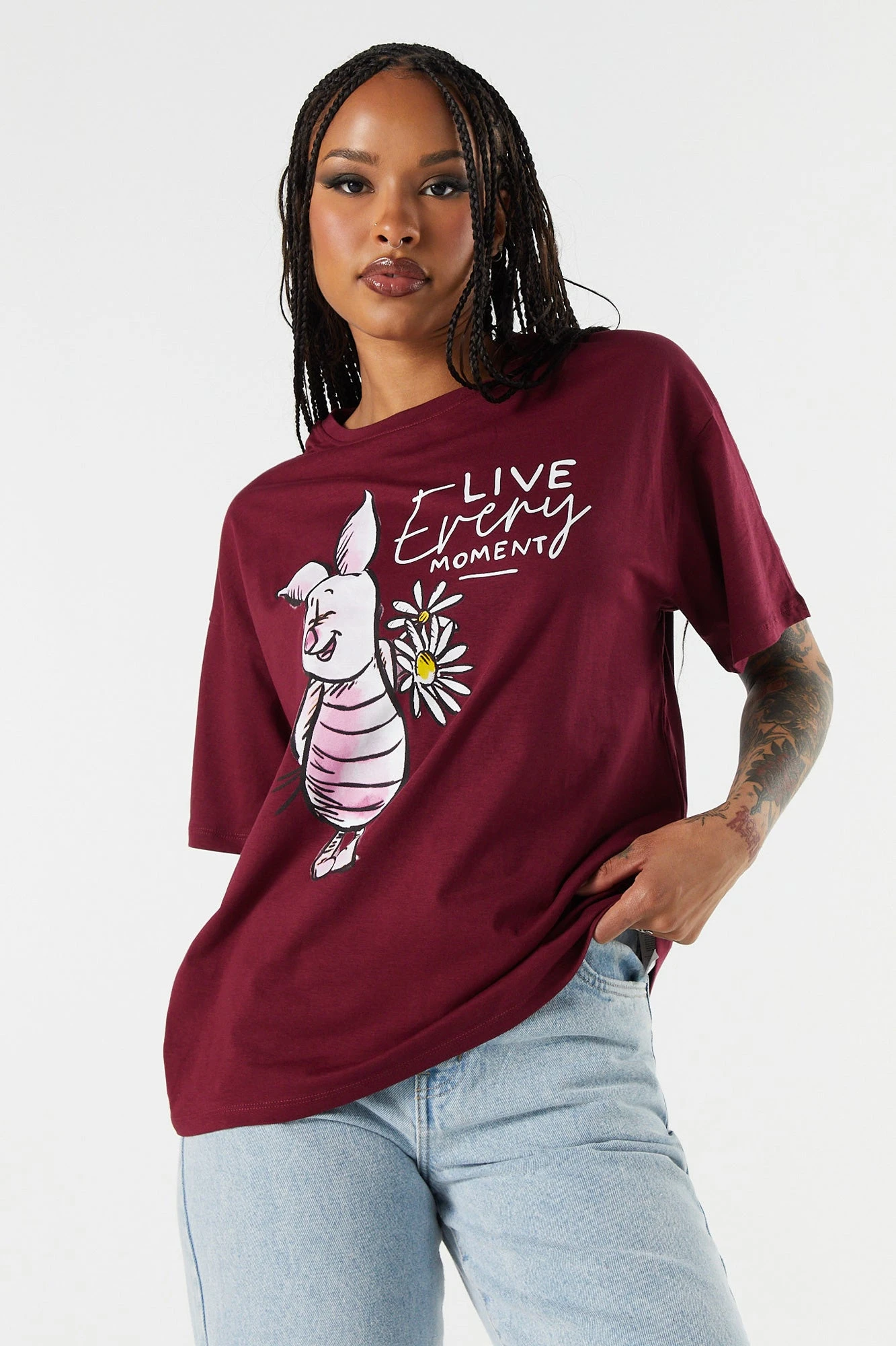 Piglet Graphic Boyfriend T-Shirt 3 Piglet Graphic Boyfriend T-Shirt
