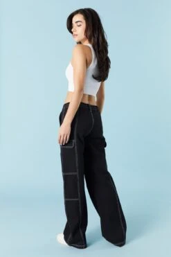 Elastic Waist Cargo Jean 10 Elastic Waist Cargo Jean -Mini Aura Shop 075639071213 01 2