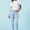 Light Wash Rio Mid Rise Skinny Jean -Mini Aura Shop 075639072012 38 0