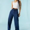 High-Rise Osaka Dark Wash Baggy Jean -Mini Aura Shop 075639661163 39 0
