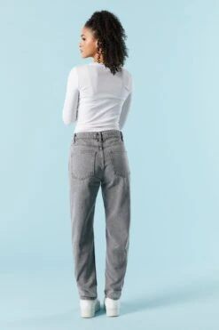 Grey Wash Denim Mom Jean 7 Grey Wash Denim Mom Jean -Mini Aura Shop 075664647789 83 2