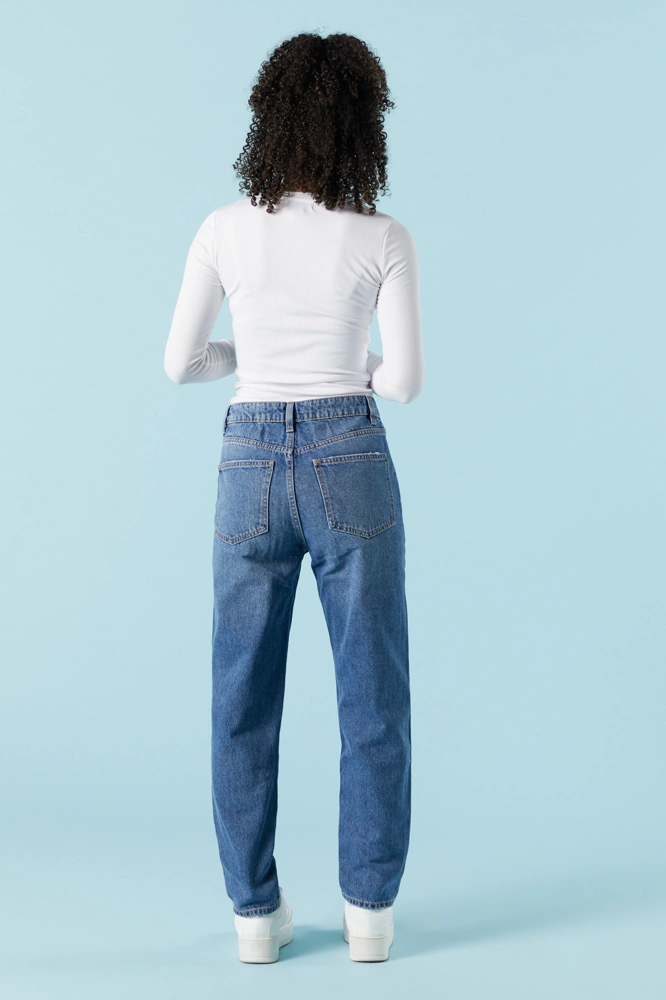 Dark Wash Denim Mom Jean 5 Dark Wash Denim Mom Jean - Image 3