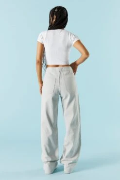 Grey High-Rise Osaka Bull Denim Baggy Jean -Mini Aura Shop 075665531000 06 2