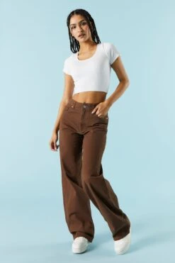 Brown High-Rise Osaka Bull Denim Baggy Jean