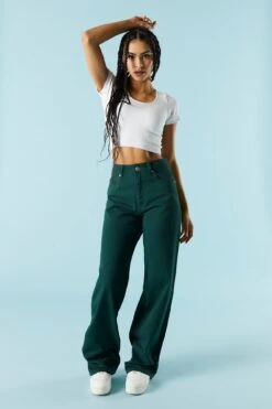 Green High-Rise Osaka Bull Denim Baggy Jean