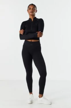 Sommer Ray Seamless Ribbed Quarter Zip Active Top 28 Sommer Ray Seamless Ribbed Quarter Zip Active Top -Mini Aura Shop 078603569262 01 2