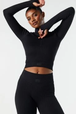 Sommer Ray Seamless Ribbed Quarter Zip Active Top 26 Sommer Ray Seamless Ribbed Quarter Zip Active Top -Mini Aura Shop 078603569262 01