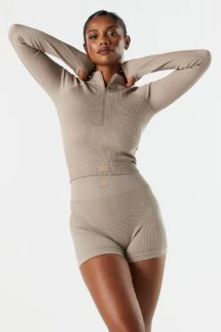 Sommer Ray Seamless Ribbed Quarter Zip Active Top 34 Sommer Ray Seamless Ribbed Quarter Zip Active Top -Mini Aura Shop 078603569262 24