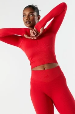 Sommer Ray Seamless Ribbed Quarter Zip Active Top 38 Sommer Ray Seamless Ribbed Quarter Zip Active Top -Mini Aura Shop 078603569262 60